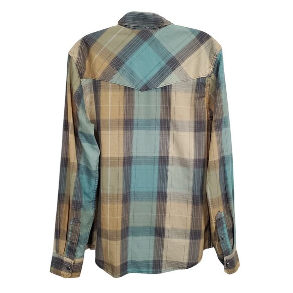 Levis Mens S Shirt Plaid Western Pearl Snap Casual Lightweight Cowboy Ranch - Picture 3 of 11